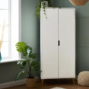 Maya Double Wardrobe - White & Natural