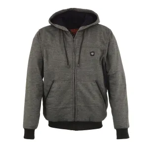 Nexgen Heat MPM1717DUAL Technology Men's “Fiery’’ Heated Hoodie - Grey Sweatshirt Jacket for Winter w/ Battery Pack