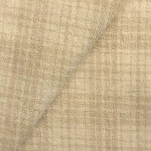 TAN PLAID Fat Quarter Yard, Felted Wool Fabric for Rug Hooking, Wool Applique & Crafts