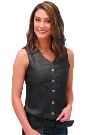 Women's Classic Leather Vest #VL104SP ()